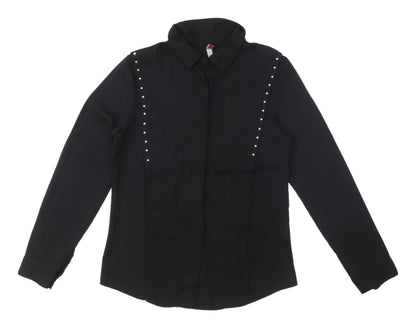 Womens UK Size S By Swan Black  Button-Up