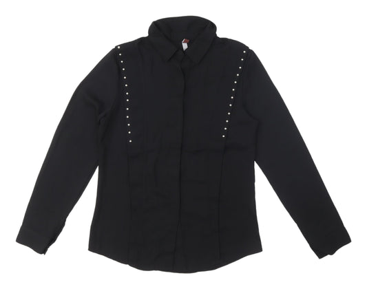 Womens UK Size S By Swan Black  Button-Up