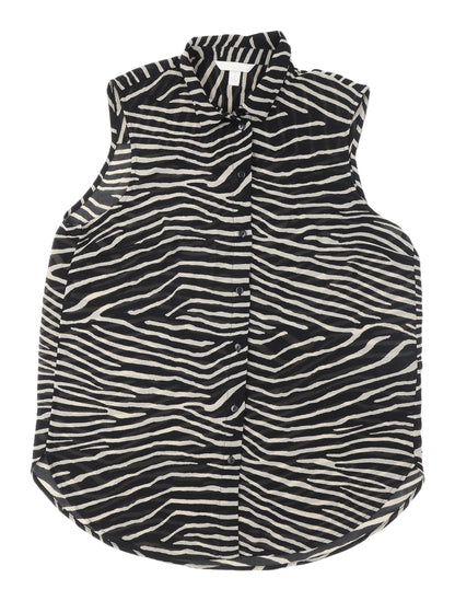 Womens UK Size 10 H&M Black Basic Button-Up