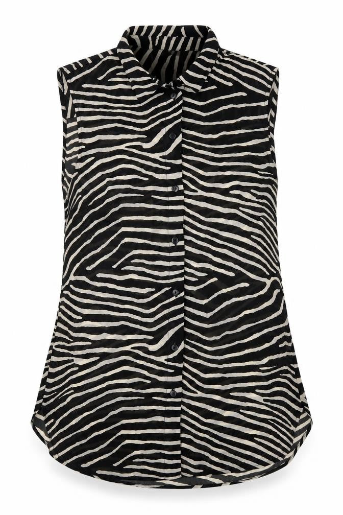 Womens UK Size 10 H&M Black Basic Button-Up