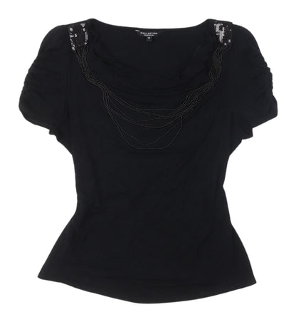 Womens UK Size 18 Debenhams Black Basic Blouse