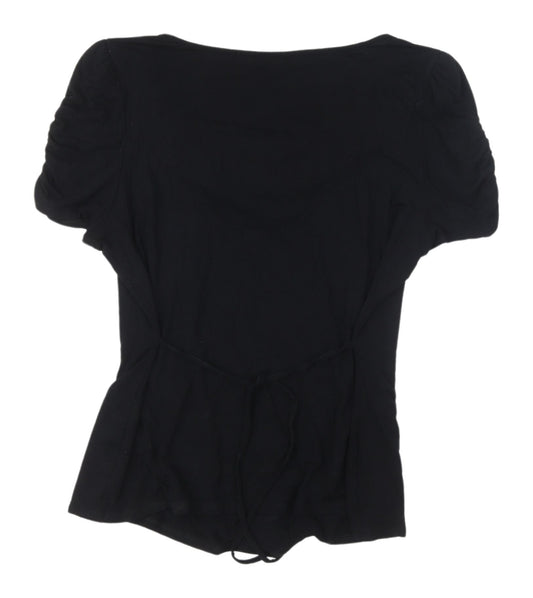 Womens UK Size 18 Debenhams Black Basic Blouse