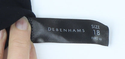 Womens UK Size 18 Debenhams Black Basic Blouse
