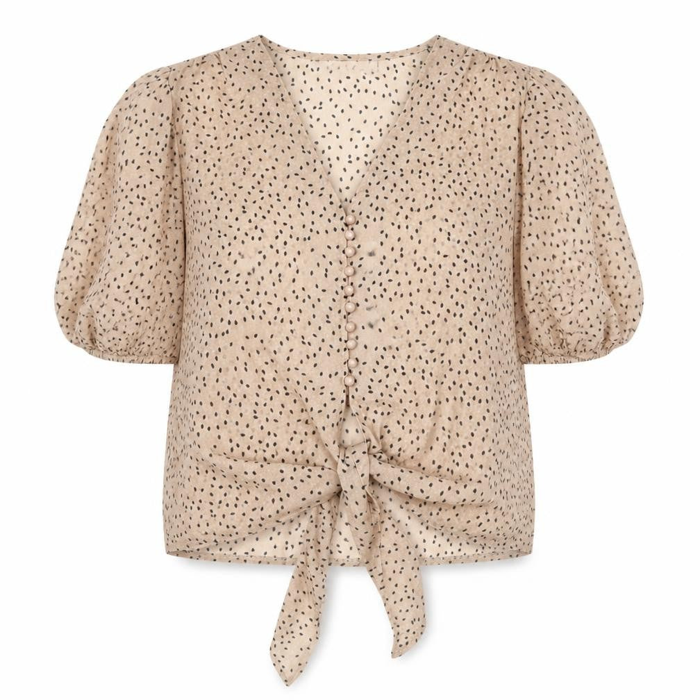 Womens UK Size M Tenki Beige Wrap Blouse