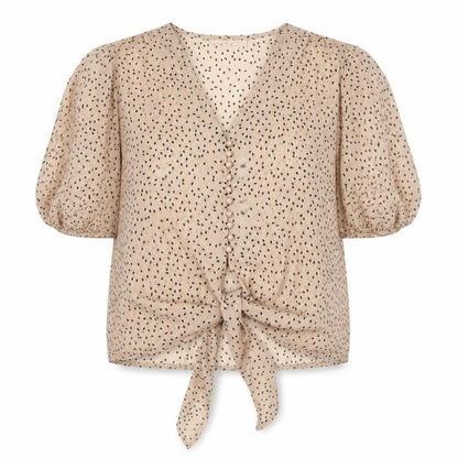 Womens UK Size M Tenki Beige Wrap Blouse