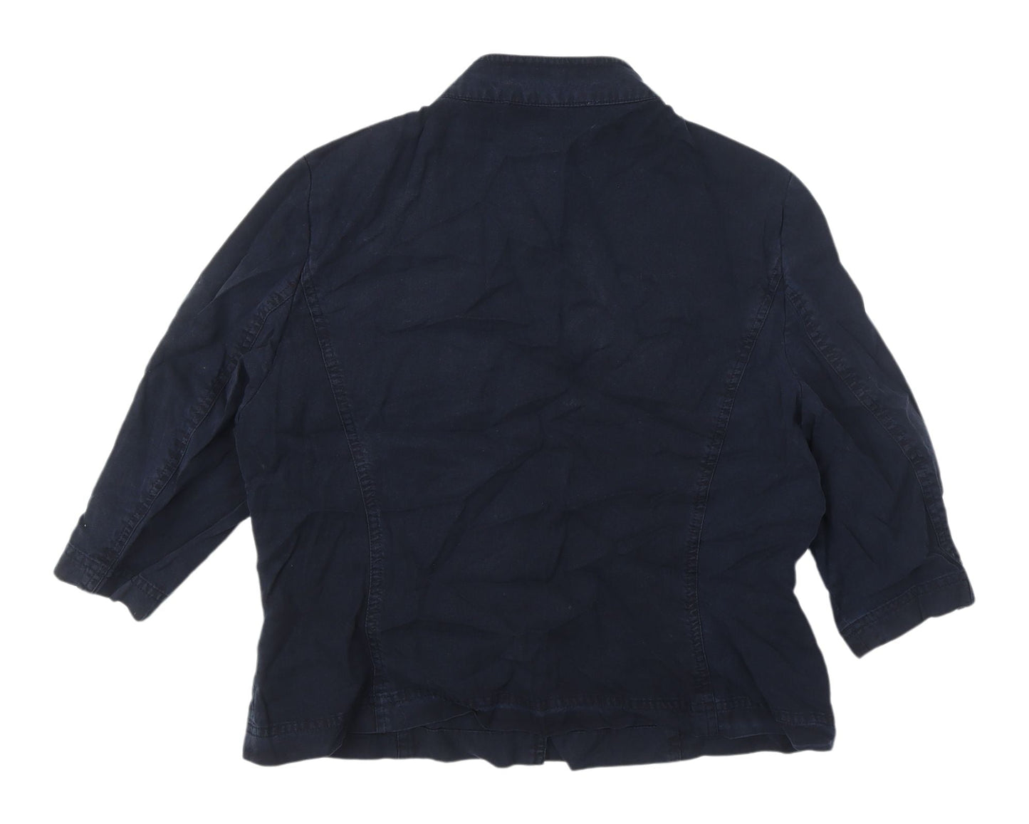 Womens UK Size 12 Country Casuals Blue Basic Button-Up
