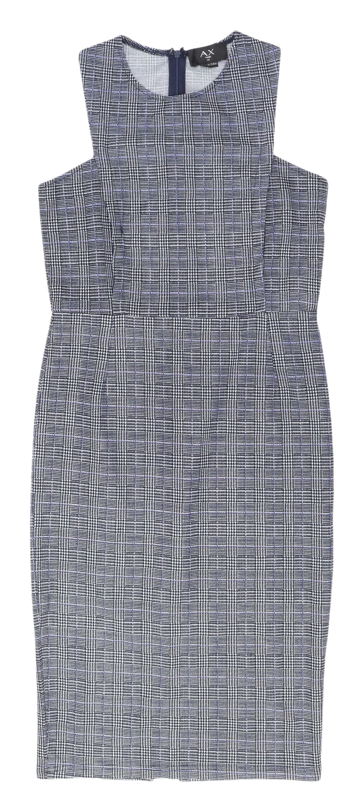 AX Paris Women's Multicoloured Check Sheath Dress 14