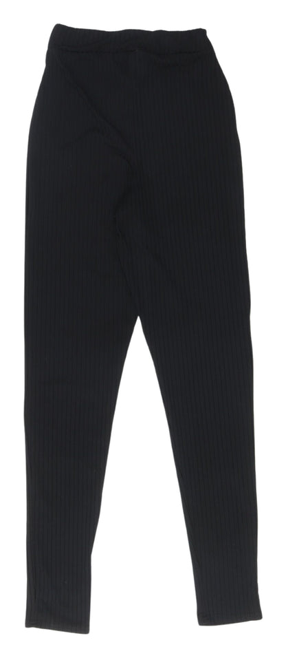 Womens UK Size 8 Boohoo Slim Fit Ankle Black Trousers