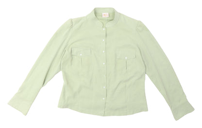 Womens UK Size 14 Country Casuals Green Basic Blouse