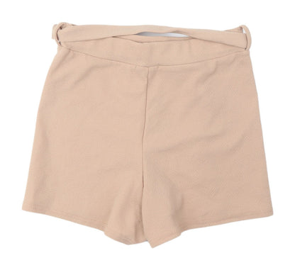 I Saw It First Women Beige Paperbag Shorts Size 16