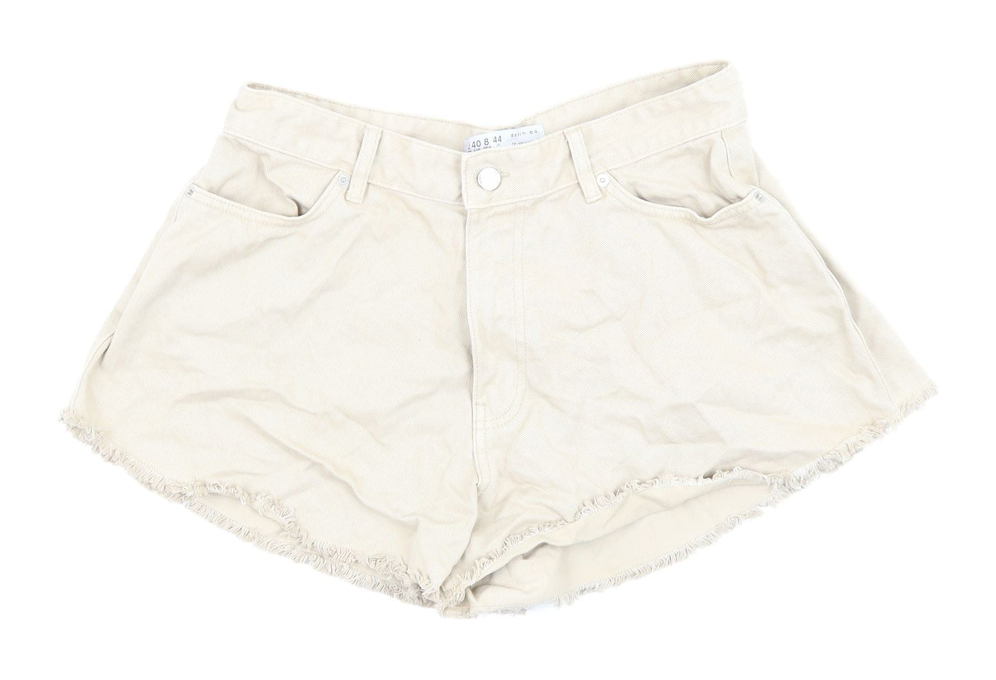 Primark Women Beige Cut-Off Cotton Shorts