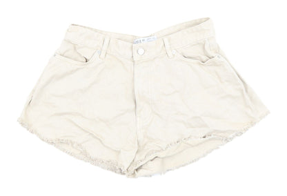 Primark Women Beige Cut-Off Cotton Shorts