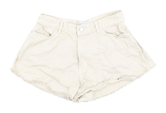 Primark Women Beige Cut-Off Cotton Shorts