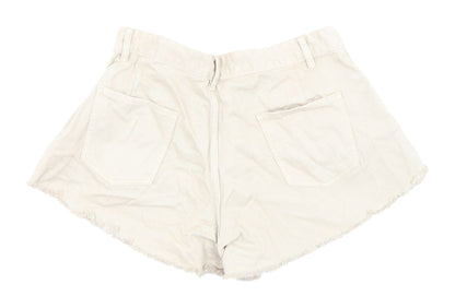 Primark Women Beige Cut-Off Cotton Shorts