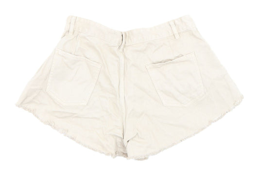 Primark Women Beige Cut-Off Cotton Shorts