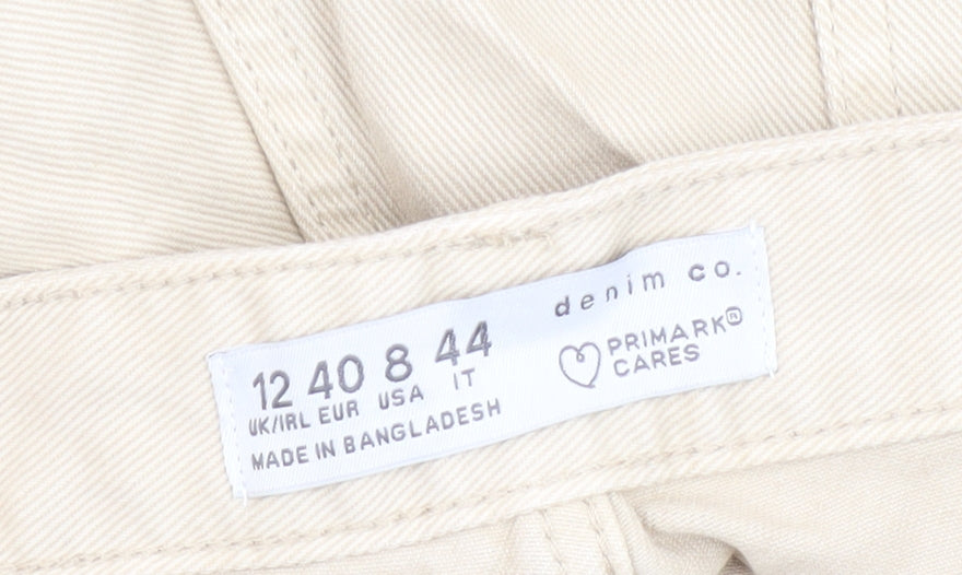 Primark Women Beige Cut-Off Cotton Shorts