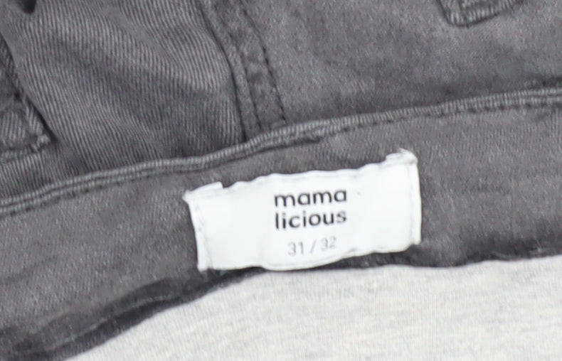Mama Licious Women's Grey Maternity Skinny Jeans