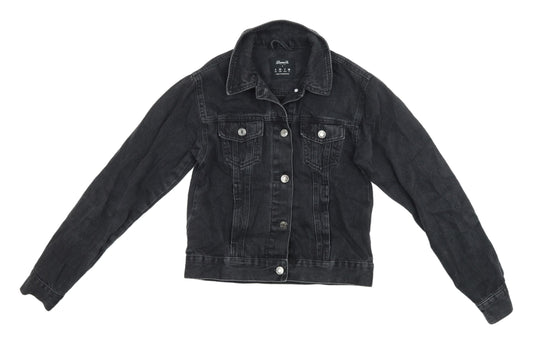 Denim Co. Ladies Black Cropped Denim Jacket Size 6