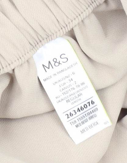 Marks and Spencer Women's Beige Chino Shorts Size 2