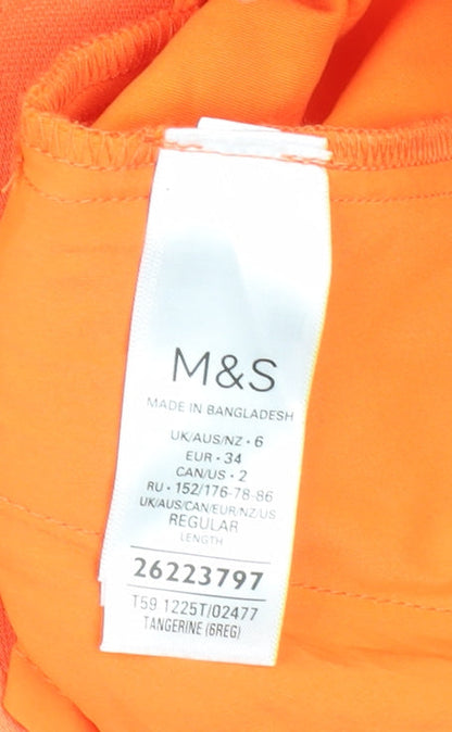 Womens UK Size 6 Marks and Spencer Regular Fit Cropped Orange Trousers