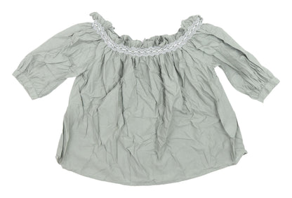Womens UK Size 8 Marks and Spencer Khaki Off the Shoulder Blouse