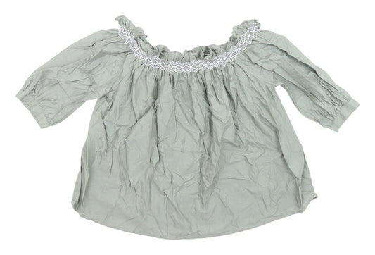 Womens UK Size 8 Marks and Spencer Khaki Off the Shoulder Blouse