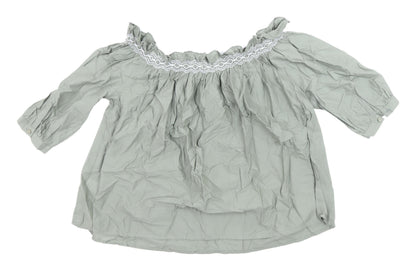 Womens UK Size 8 Marks and Spencer Khaki Off the Shoulder Blouse