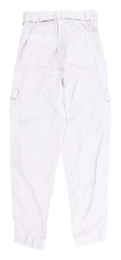 Womens UK Size 8 Marks and Spencer Relaxed Fit Cargo Purple Trousers