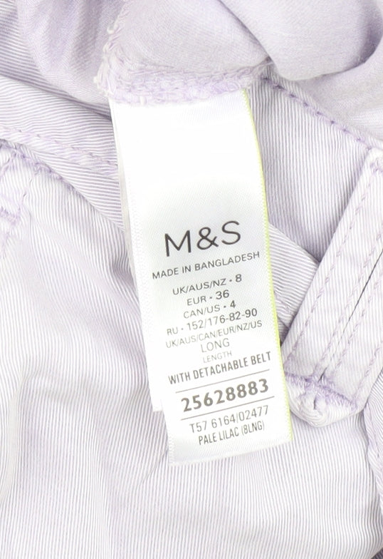 Womens UK Size 8 Marks and Spencer Relaxed Fit Cargo Purple Trousers