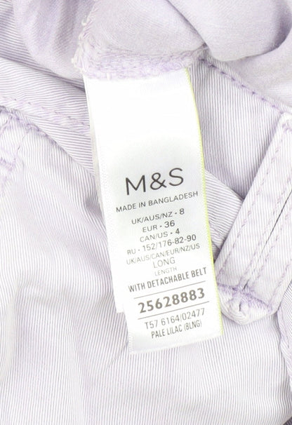 Womens UK Size 8 Marks and Spencer Relaxed Fit Cargo Purple Trousers