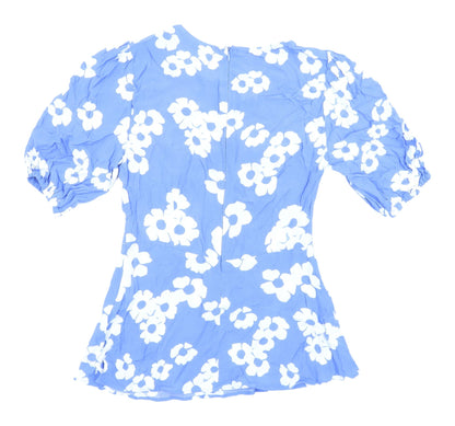 Womens UK Size 8 Marks and Spencer Blue Basic Blouse