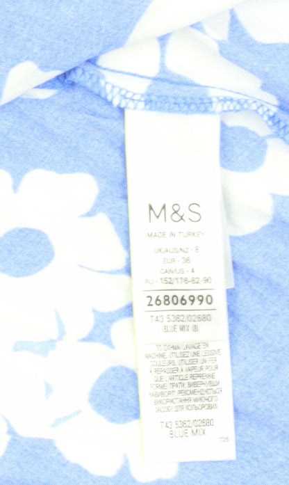 Womens UK Size 8 Marks and Spencer Blue Basic Blouse