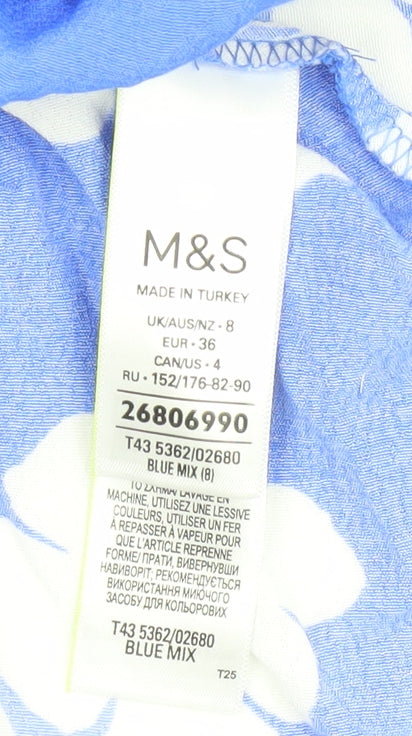 Womens UK Size 8 Marks and Spencer Blue Basic Blouse