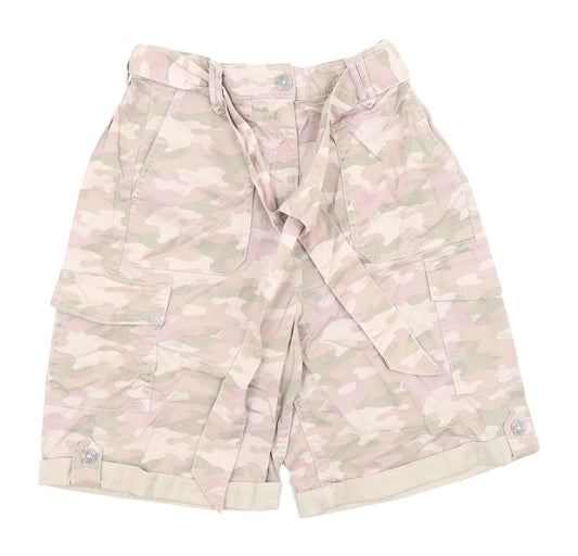 Marks & Spencer Women's Pink Camouflage Cargo Shorts Size 6