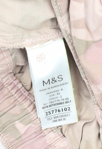 Marks & Spencer Women's Pink Camouflage Cargo Shorts Size 6