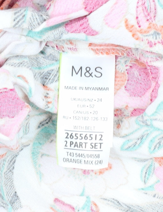 Womens UK Size 24 Marks and Spencer Multicoloured Wrap Blouse