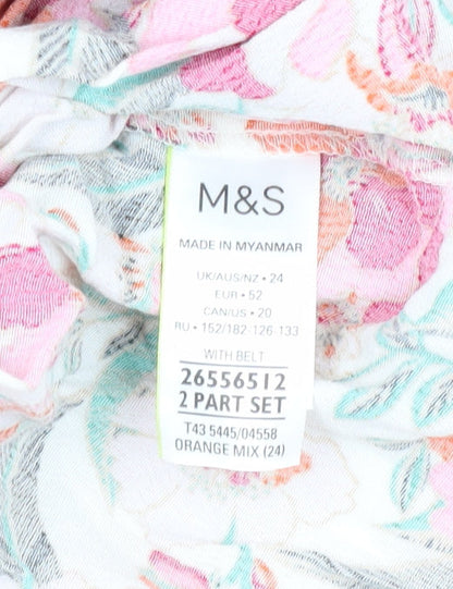 Womens UK Size 24 Marks and Spencer Multicoloured Wrap Blouse