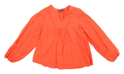 Womens UK Size 8 Marks and Spencer Orange Basic Blouse