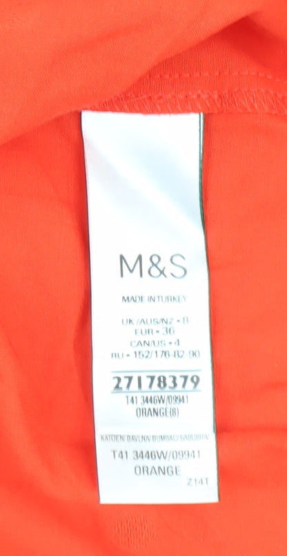 Womens UK Size 8 Marks and Spencer Orange Basic Blouse