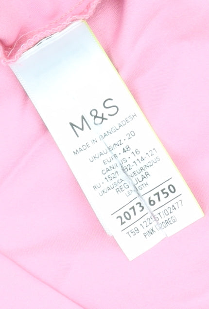 Womens UK Size 20 Marks and Spencer Regular Fit Casual Pink Trousers