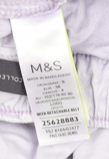 Womens UK Size S Marks and Spencer Relaxed Fit Cargo Purple Trousers