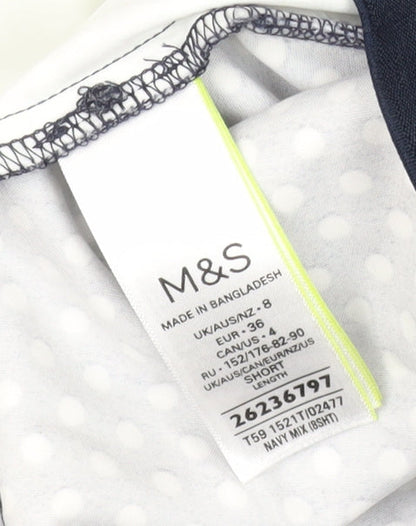 Womens UK Size 6 Marks and Spencer Slim Fit Dress Pants Blue Trousers