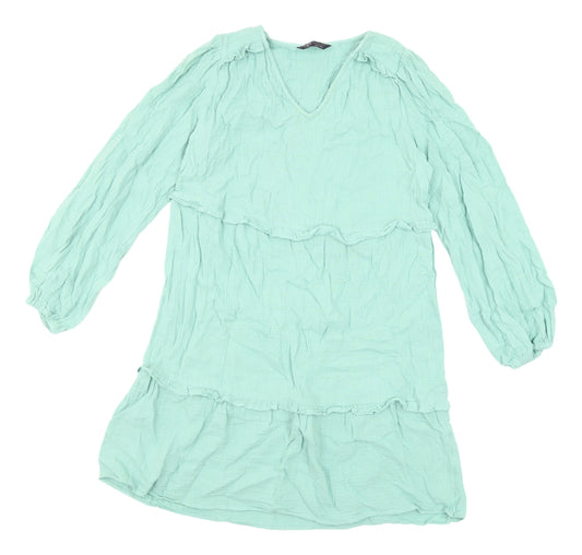 Marks and Spencer Green Shift Dress - Size 8