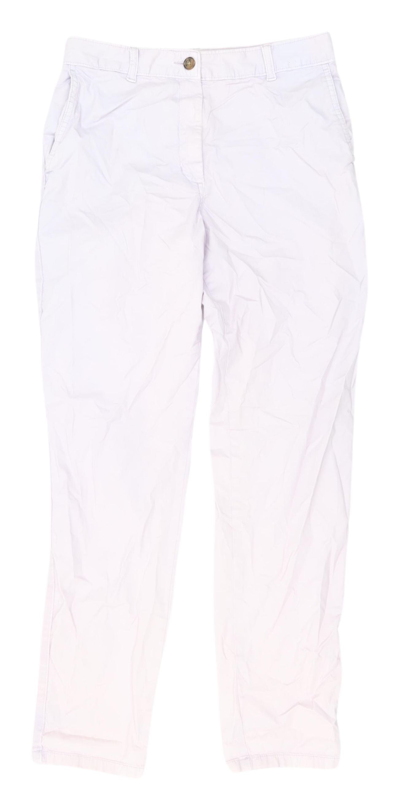 Womens UK Size 8 Marks and Spencer Regular Fit Chino White Trousers