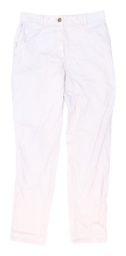Womens UK Size 8 Marks and Spencer Regular Fit Chino White Trousers