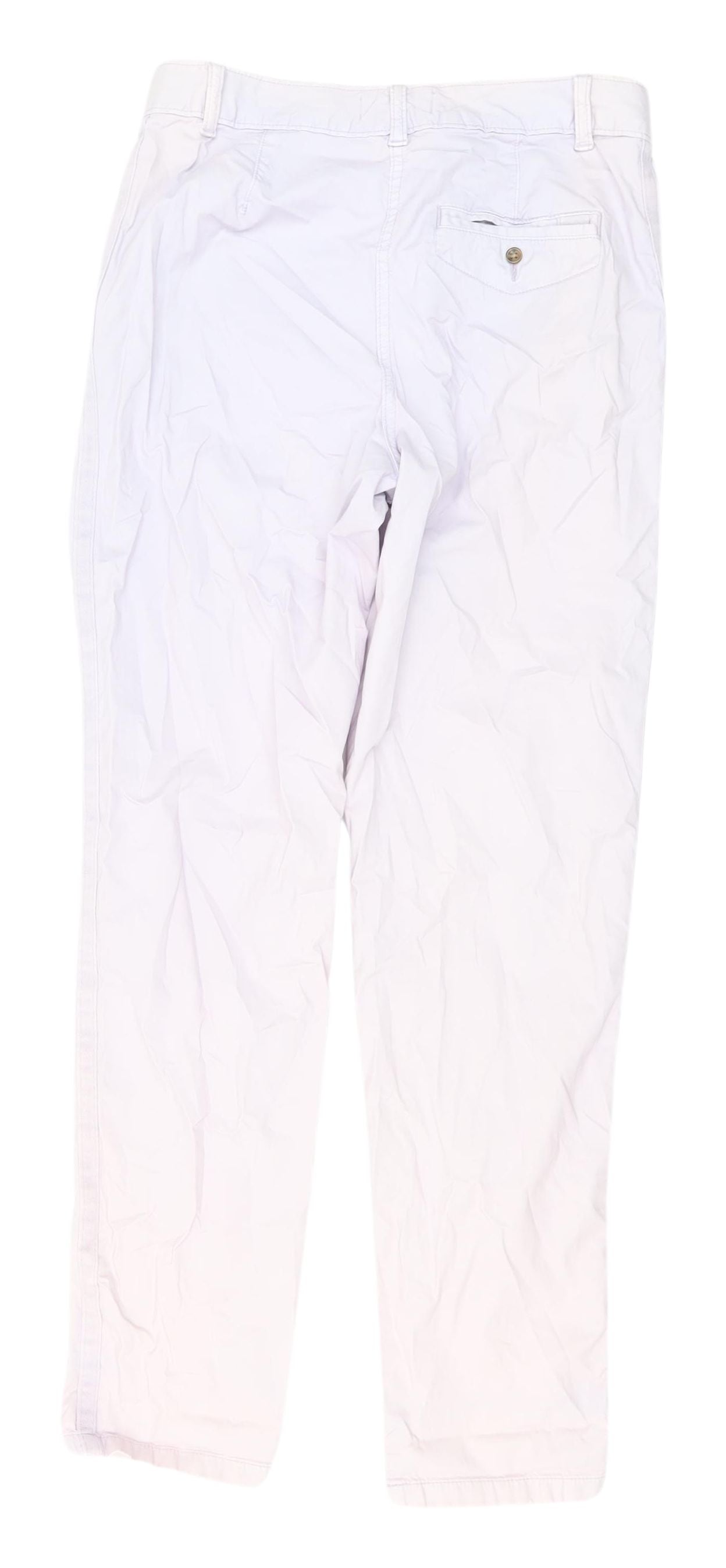 Womens UK Size 8 Marks and Spencer Regular Fit Chino White Trousers