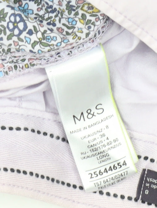 Womens UK Size 8 Marks and Spencer Regular Fit Chino White Trousers