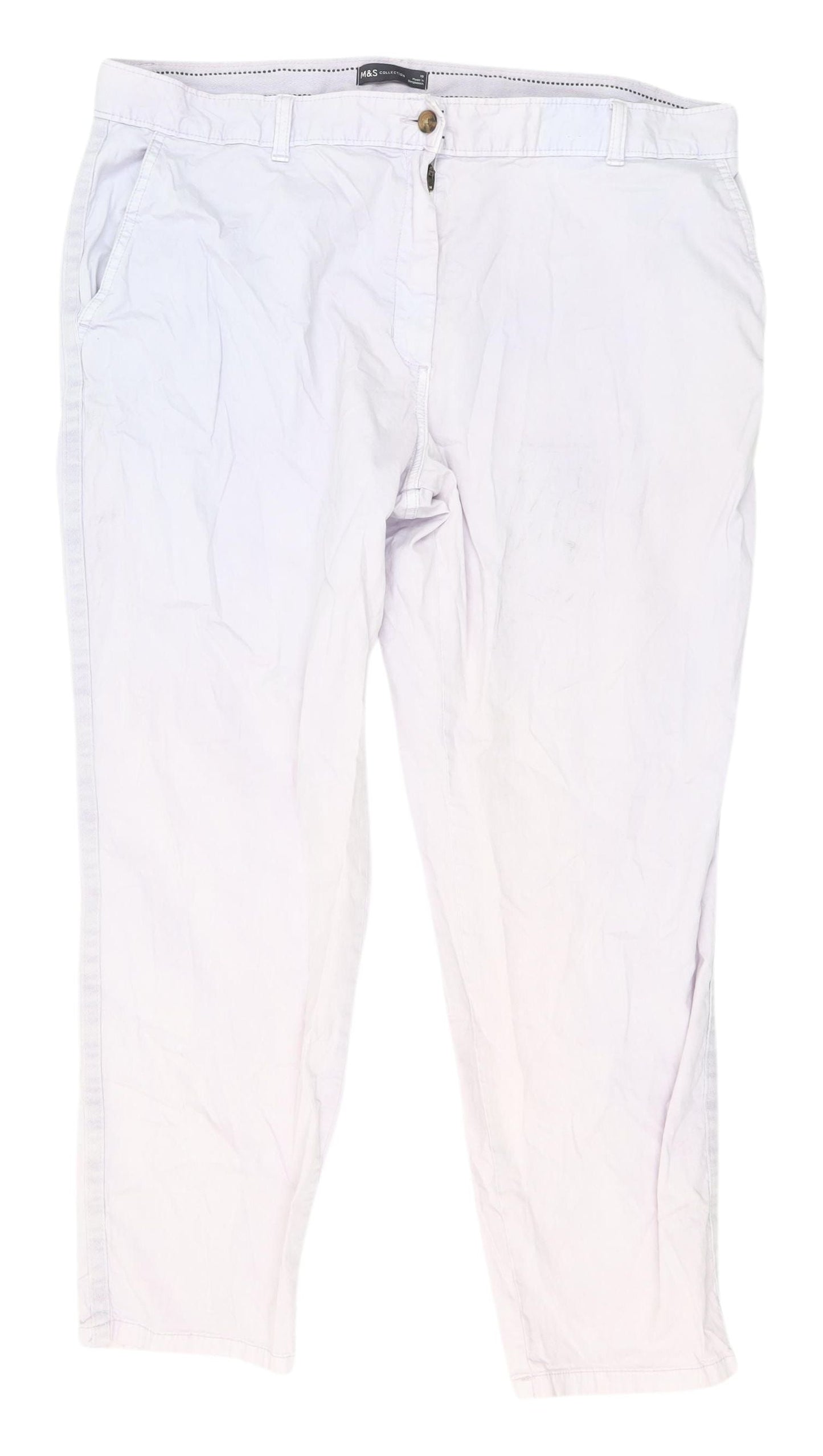 Womens UK Size 18 Marks and Spencer Classic Fit Chino Beige Trousers