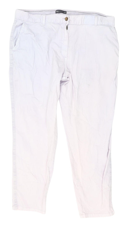 Womens UK Size 18 Marks and Spencer Classic Fit Chino Beige Trousers
