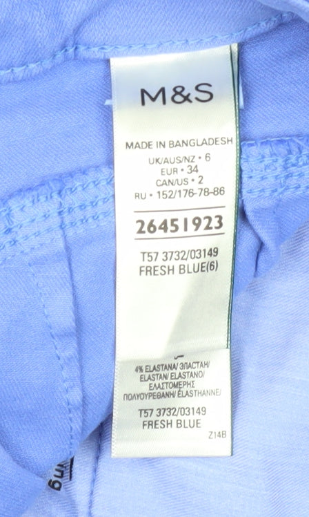 Marks & Spencer Women's Blue Chino Shorts Size 6